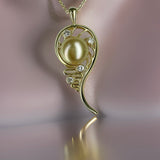 18ct Gold Mangrove Staircase to the Moon Pearl and Diamond Pendant
