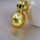 Stunning 9ct Golden Pearl Pendant Large Bail