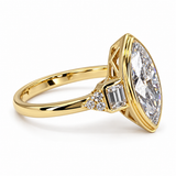 2ct Lab Diamond Marquise Brilliant 14ct Yellow Gold Ring
