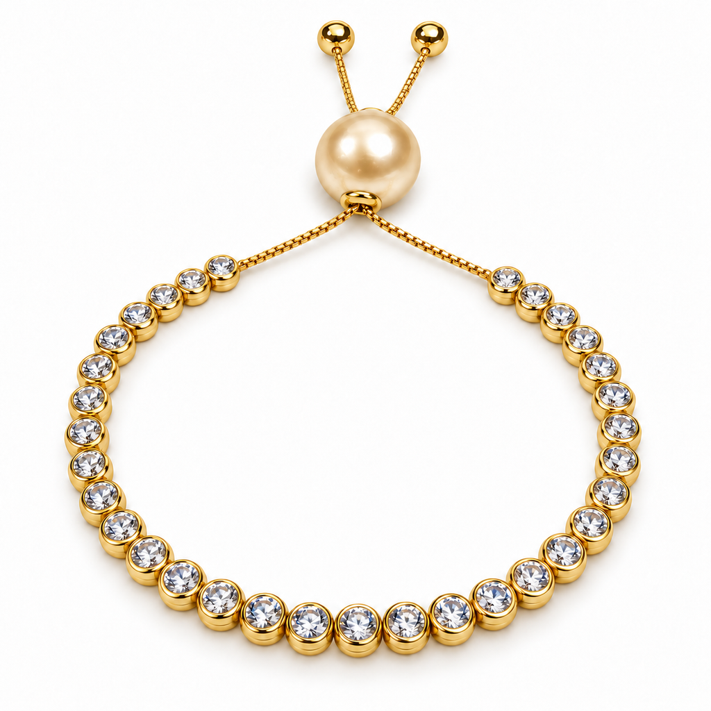 Broome Golden Pearl Tennis Bracelet