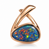 Australian Lightning Ridge Opal 925 Rose Gold Pendant