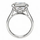 5.98ct Bezel Set Emerald Cut Lab Grown diamond Solitaire Ring