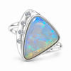Australian White Solid Opal Ring