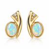 Australian Solid Opals 925 Gold Stud Earrings