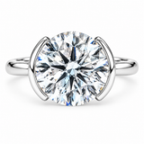 2.96ct Half Bezel Round Brilliant Lab Diamond Ring 14K White Gold