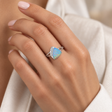 Australian White Solid Opal Ring