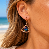 Australian Opal Sterling Silver 925 Rose Gold CZ Earrings