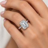 5.98ct Bezel Set Emerald Cut Lab Grown diamond Solitaire Ring
