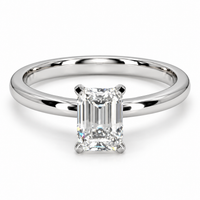 Lab Diamond 1ct Emerald Cut 14ct Engagement Ring