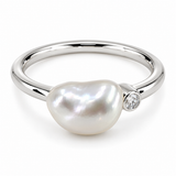 9ct Broome Keshi and Kimberley Diamond Fine Band Ring