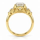 2ct Lab Diamond Rectangle 14ct Yellow Gold Ring