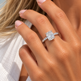 3ct Lab Grown Diamond White Gold Halo Ring