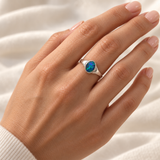 Australian Opal Lightning Ridge 925 Silver Ring