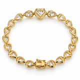 12CT TW Lab Grown Heart Diamond Tennis Bracelet TDW: 12.06cts