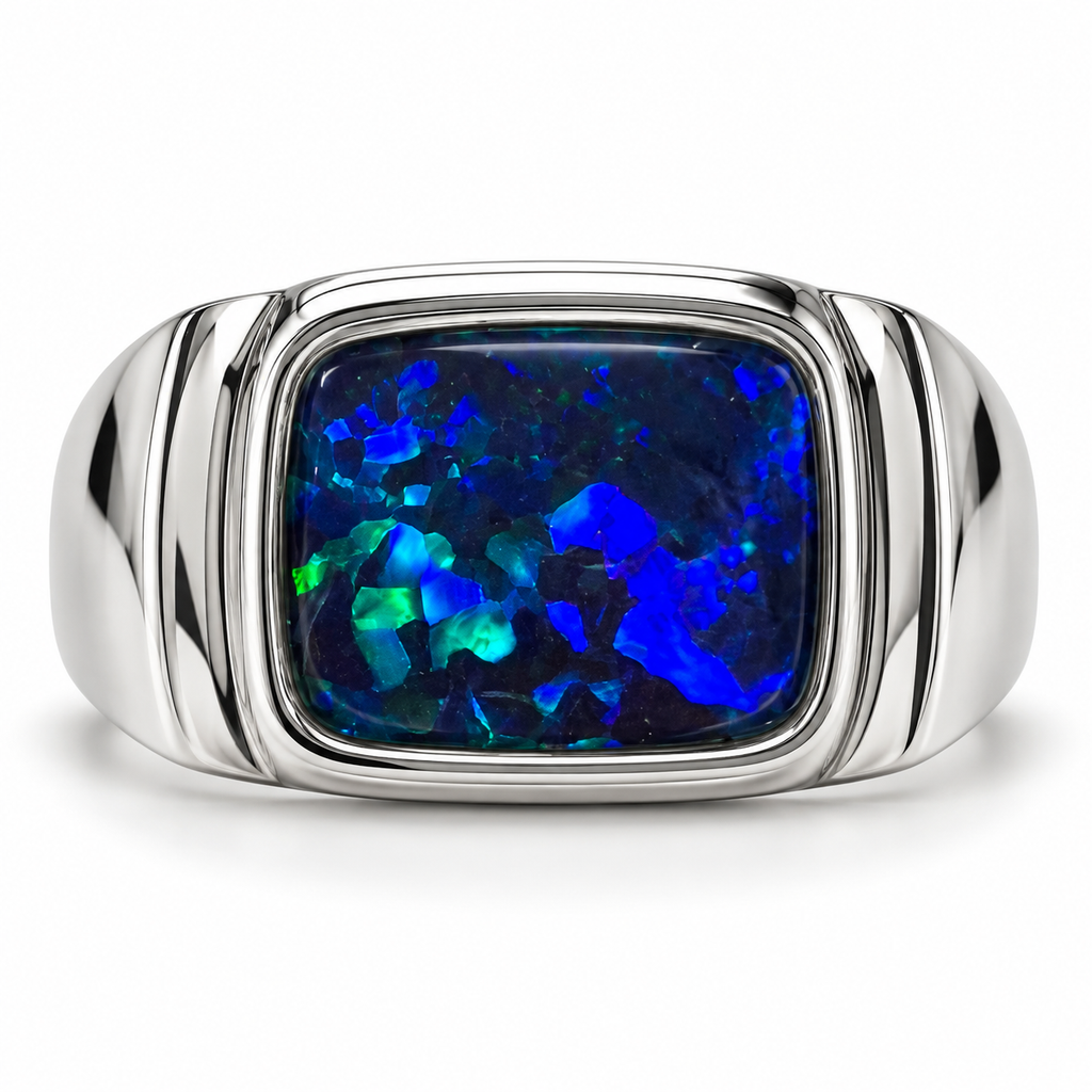 Australian Opal 925 Sterling Silver Ring