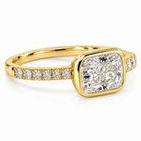 3ct Lab Diamond Cushion 14ct Yellow Gold Ring
