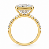 3ct Lab Diamond Cushion 14ct Yellow Gold Ring