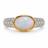 Australian White Opal Gold Ring
