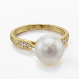 Cultured Broome Pearl 18ct Diamond Ring