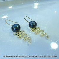 Staircase Pearl Earrings Monsoonal - (Black, e/p) - Broome Staircase Designs Pearl Gallery