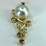18ct Broome Pearl and Diamond Mitchell Falls Staircase Pendant