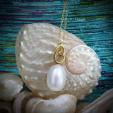 Cultured Freshwater Pearl Swirl Bail Pendant