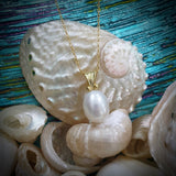 Cultured Freshwater Pearl Scroll Pendant