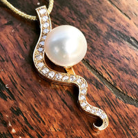 Broome Pearl and Diamonds Gantheaume Staircase Pendant 18ct Gold