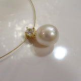 Freshwater Keshi & Cubic Zirconia Necklace - Broome Staircase Designs Pearl Gallery - 3