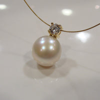 Freshwater Keshi & Cubic Zirconia Necklace - Broome Staircase Designs Pearl Gallery - 1