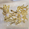 Cultured Freshwater Pearl Coral Cuff Bracelet