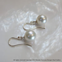 9ct White Gold Broome Pearl Earrings - Broome Staircase Designs Pearl Gallery