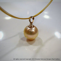 Golden Broome Pearl Pendant 9ct yellow bail - Broome Staircase Designs Pearl Gallery