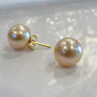 South Sea Pearl Earring Studs golden pearl studs SWE277(b) - Broome Staircase Designs Pearl Gallery - 1