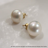 9ct Broome Pearl Earring Studs - Broome Staircase Designs Pearl Gallery - 1