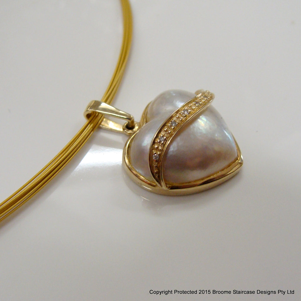 Broome Mabe Heart Pearl Pendant - Broome Staircase Designs Pearl Gallery