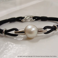 South Sea Pearl and Leather Bracelet - Broome Staircase Designs Pearl Gallery