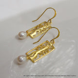 Cultured Freshwater Pearl Boab Tree Earrings Gold