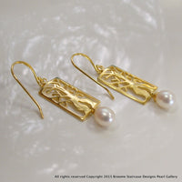 BCultured Freshwater Pearl Boab Tree Earrings Gold