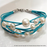 Cultured Freshwater Pearl Multi Strand Turquoise Bracelet