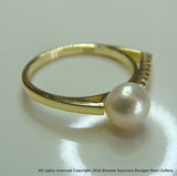 Cultured Pearl CZ ring 