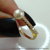 Cultured Pearl CZ ring 