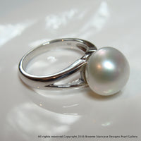 Australian South Sea Pearl Ring 9ct White Gold - Broome Staircase Designs Pearl Gallery - 1
