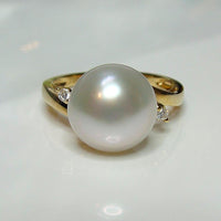 Australian South Sea Pearl and Diamond Ring 18cty - Broome Staircase Designs Pearl Gallery - 1