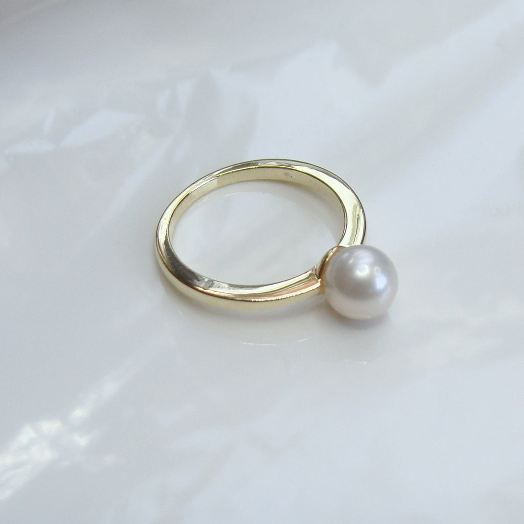 Cultured Freshwater Small Pearl Ring Sterling Silver
