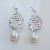 Cultured Freshwater Pearl Staircase Earrings Sterling Silver