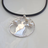 Boab Tree Pearl Pendant Round Sterling Silver 