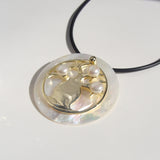 Boab Tree Pearl With Mother of Pearl Pendant Gold Round 
