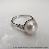 Cultured Pearl Starfish Ring Sterling Silver