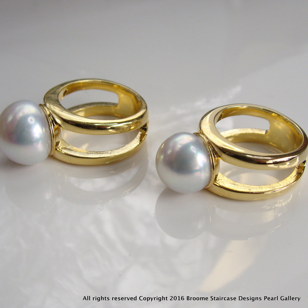 Broome South Sea Pearl Ring Gold